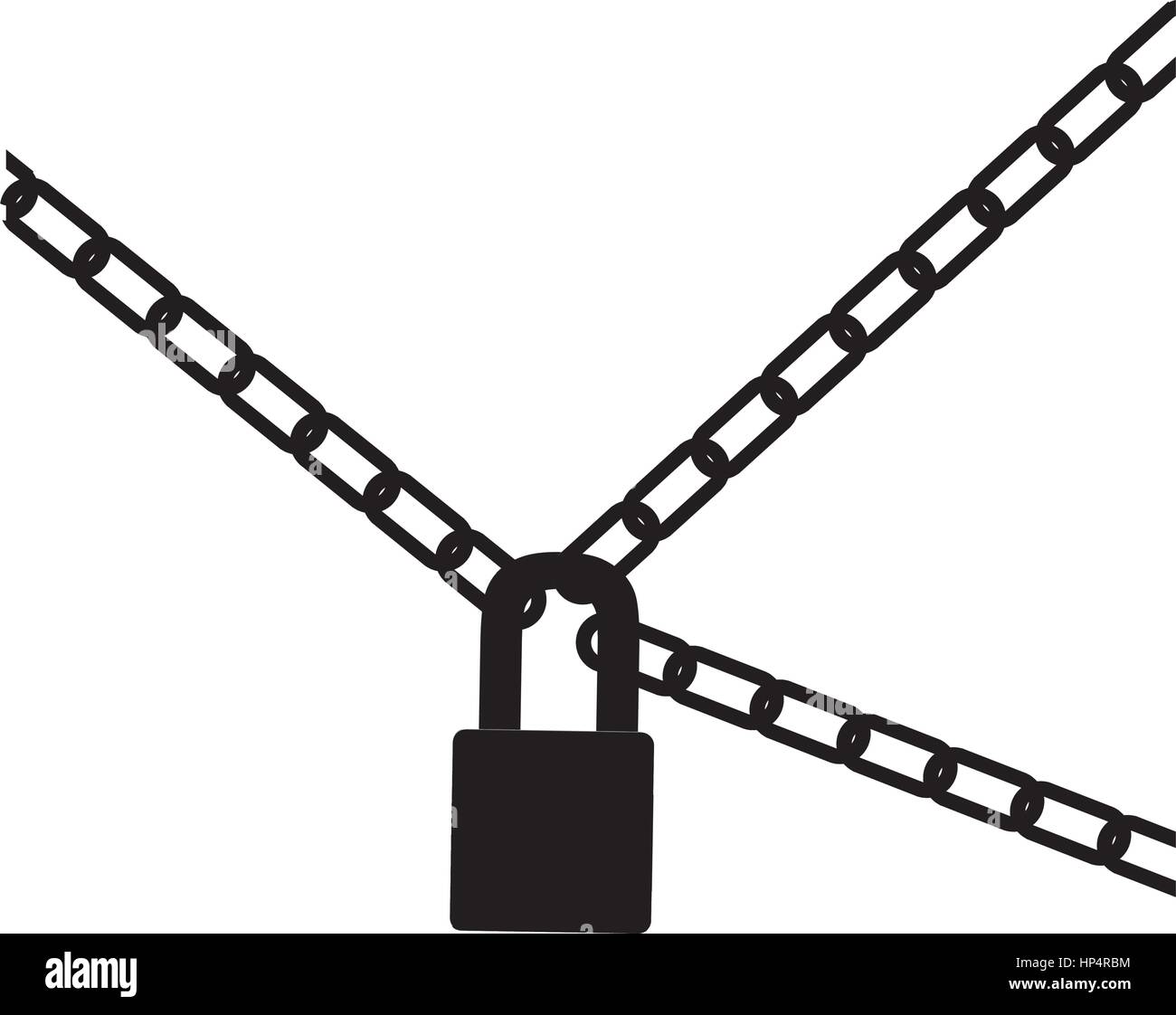 black silhouette padlock and metal chains icon Stock Vector Image & Art ...