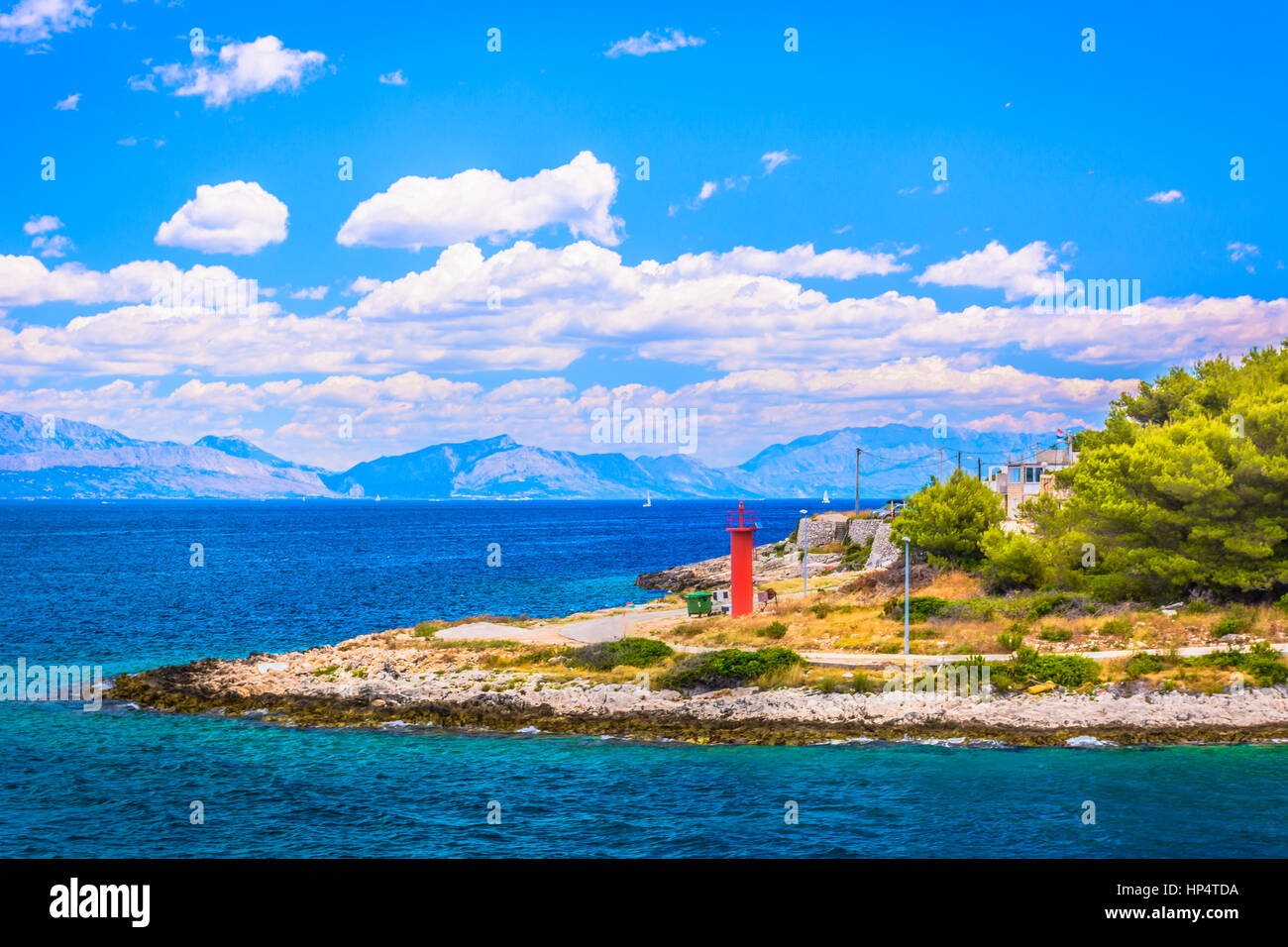 Scenic view at Adriatic coast in Croatia, Island Solta. Stock Photo