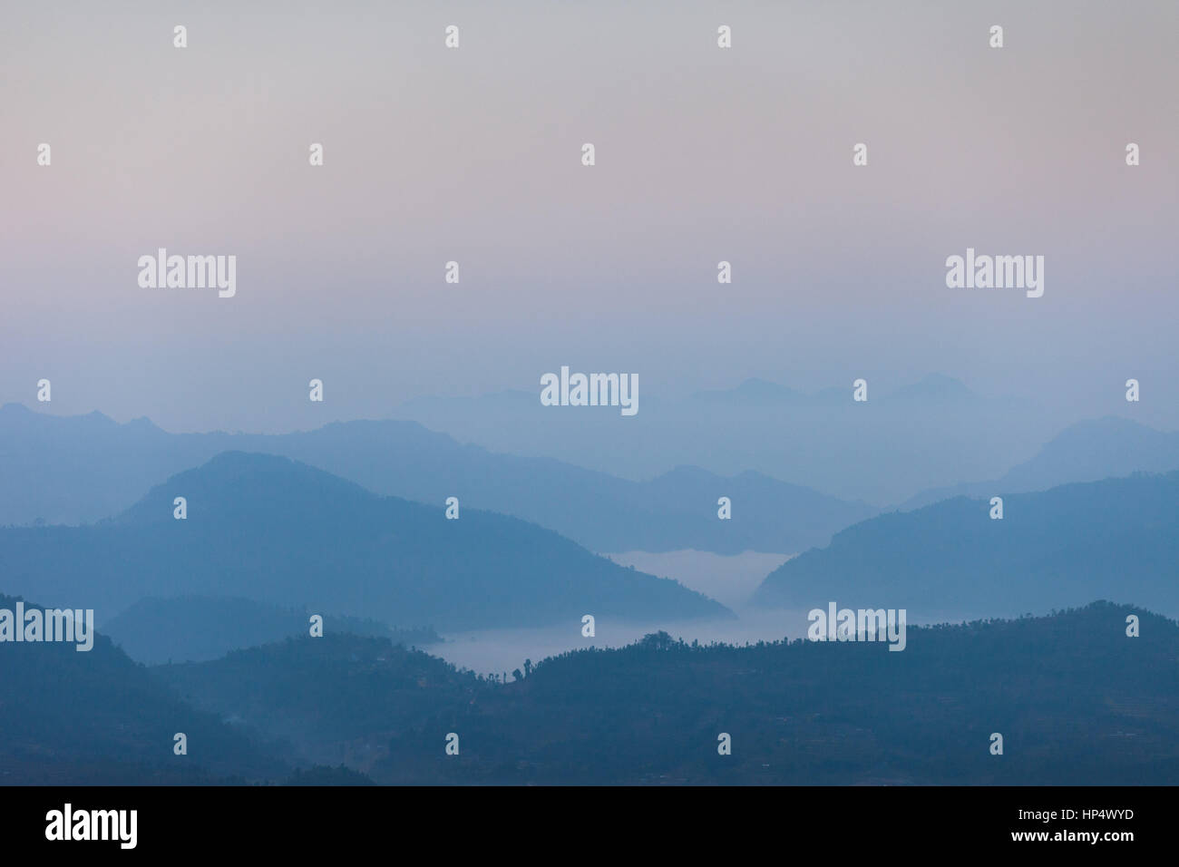 View over Baratans - Tharubans valley, Bandipur, Nepal Stock Photo