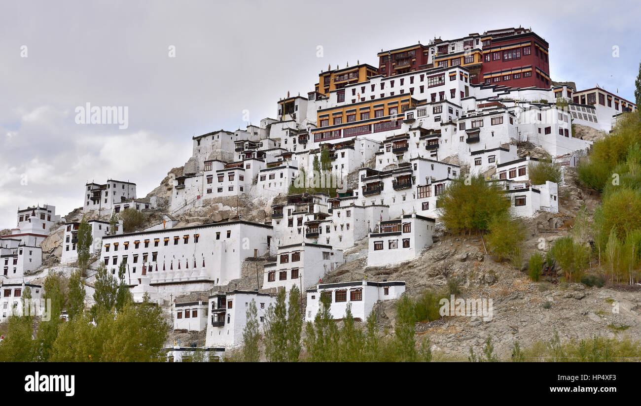 View of Thiksey Monastry India Stock Photo