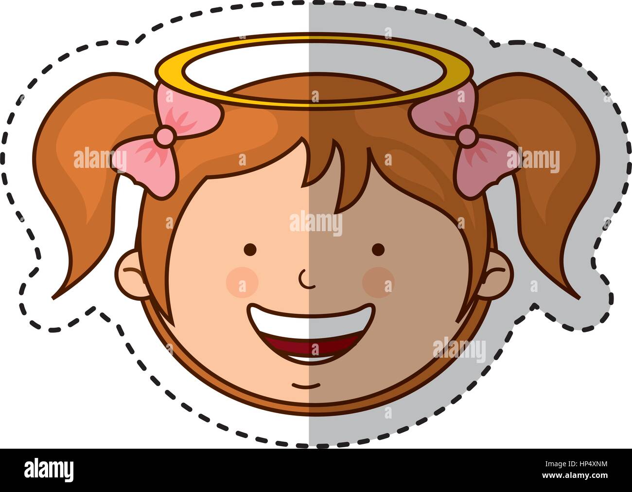 little girl angel character vector illustration design Stock Vector ...