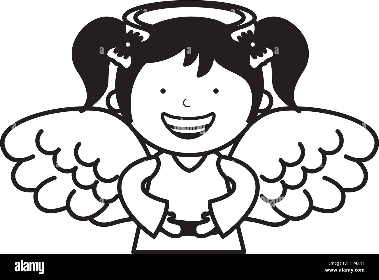 little girl angel character vector illustration design Stock Vector ...