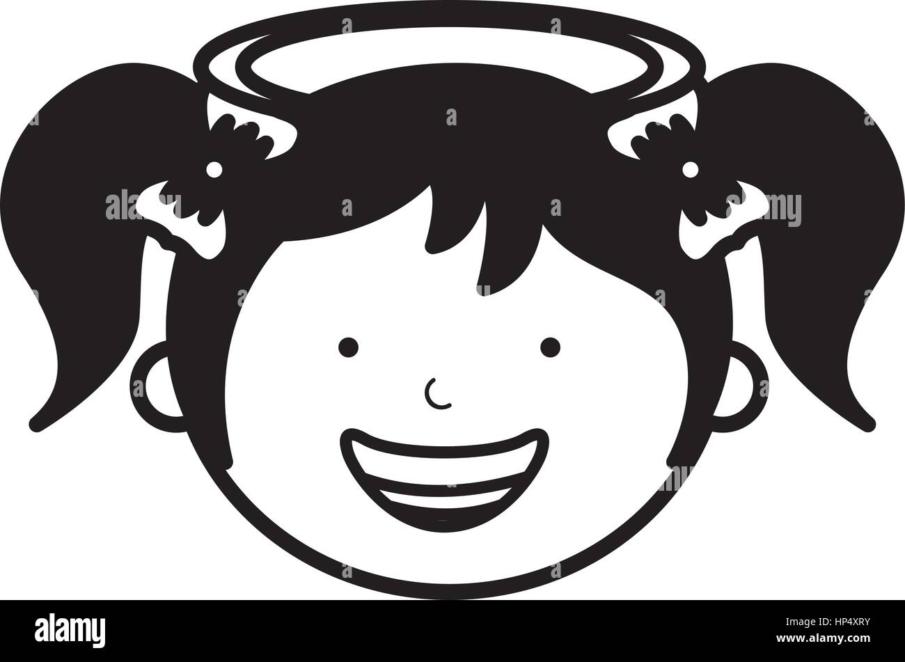 little girl angel character vector illustration design Stock Vector ...