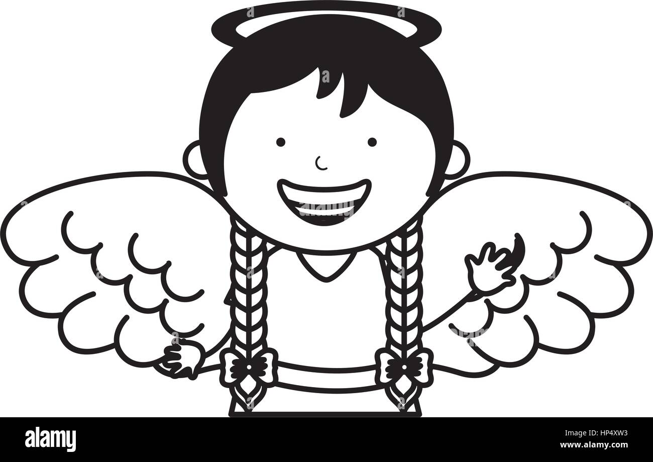 little girl angel character vector illustration design Stock Vector ...