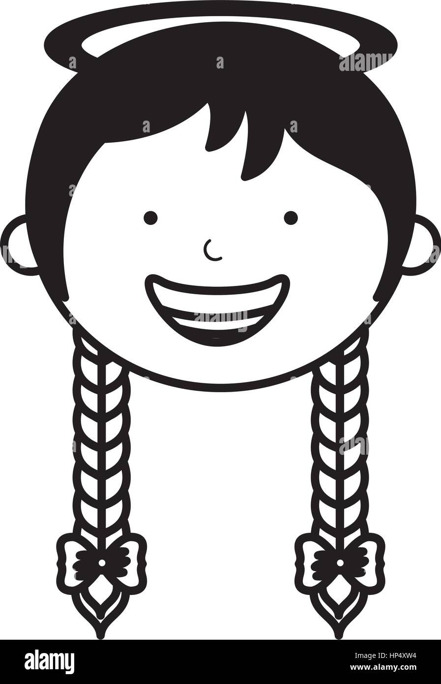 little girl angel character vector illustration design Stock Vector ...