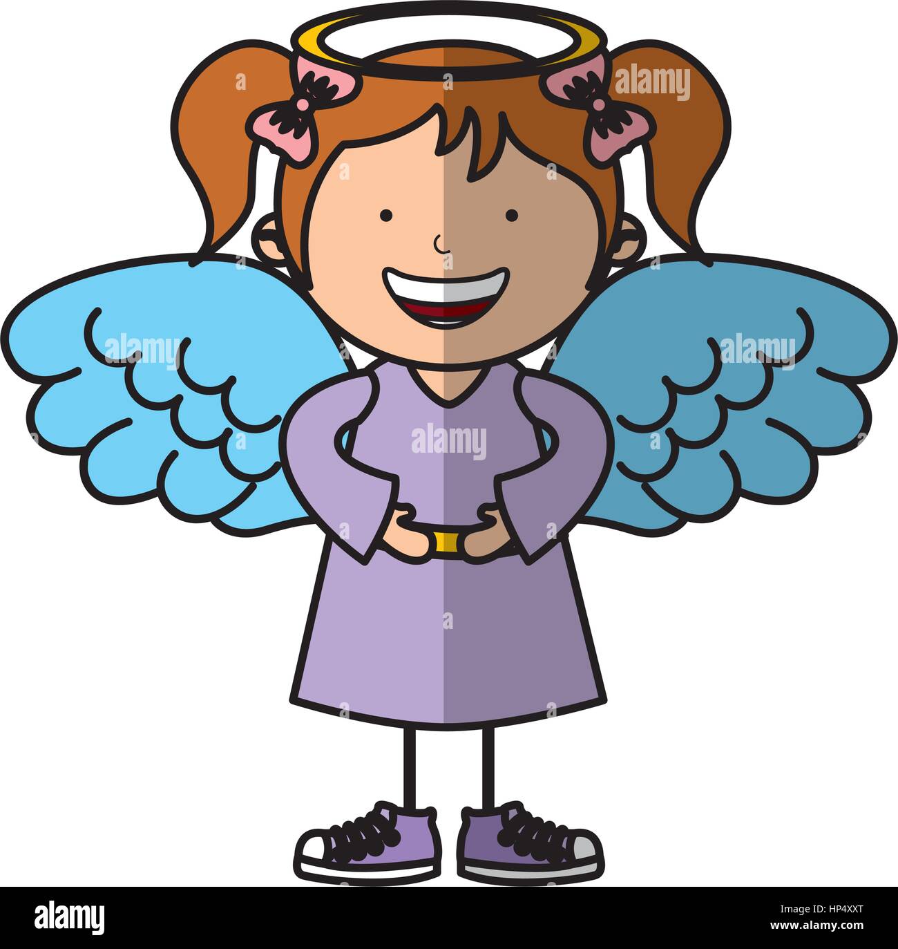 little girl angel character vector illustration design Stock Vector ...