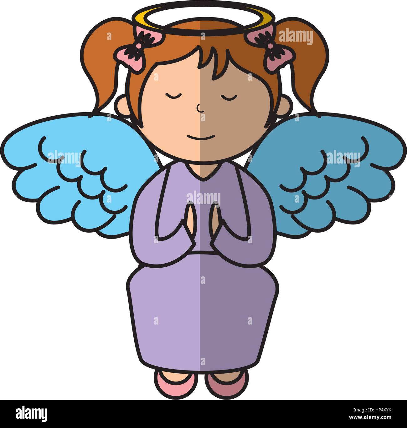 little girl angel character vector illustration design Stock Vector ...