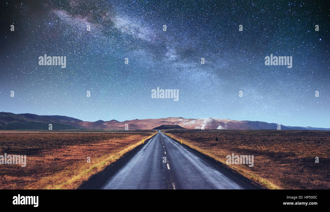Starry Sky over the mountains Stock Photo - Alamy