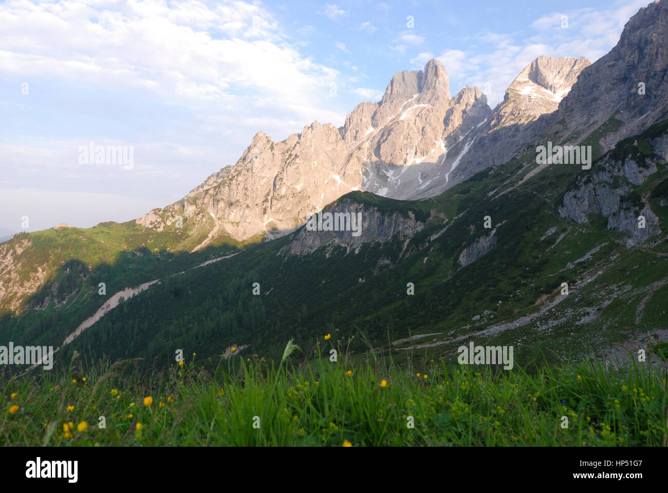Dachstein-Gebirge, View to the summit Große Bischofsmütze, Tennengau ...