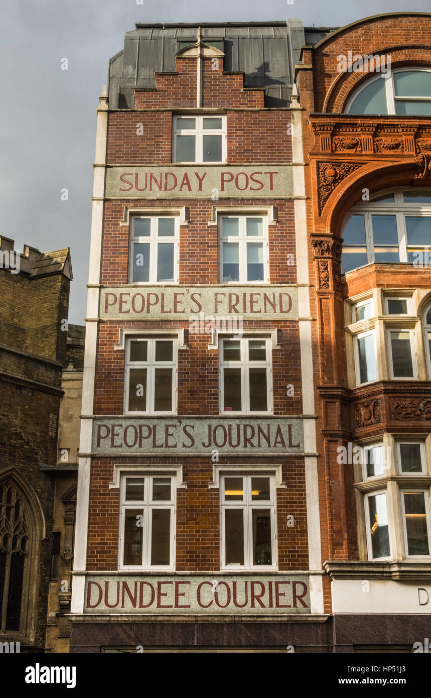 The former Dundee-based Sunday Post and People's Friend offices on Fleet Street, London, England, UK. Stock Photo