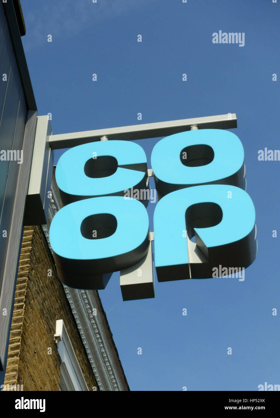 Logo on branch of Co-Operative food stores in South London Stock Photo