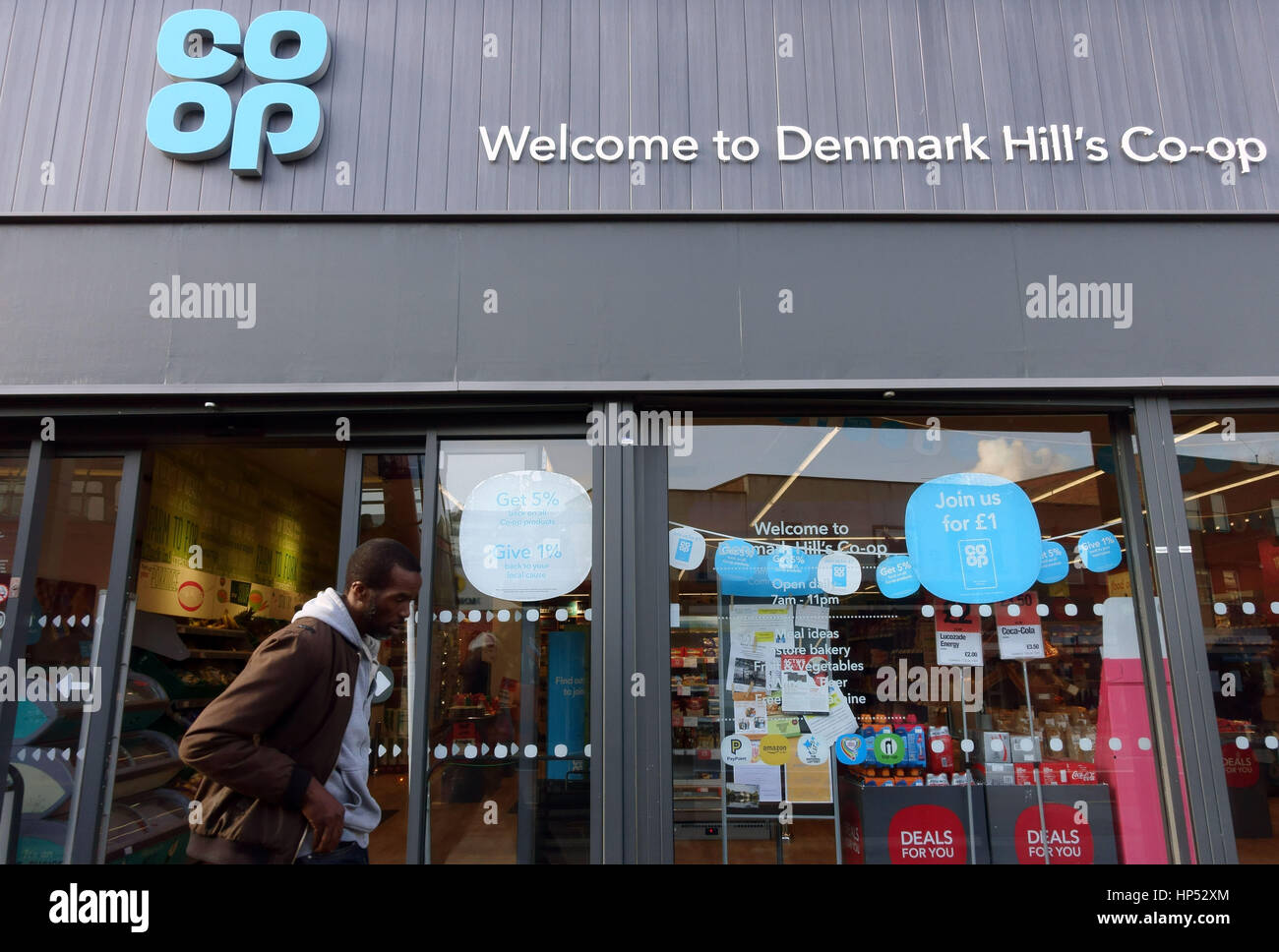 Logo on branch of Co-Operative food stores in South London Stock Photo