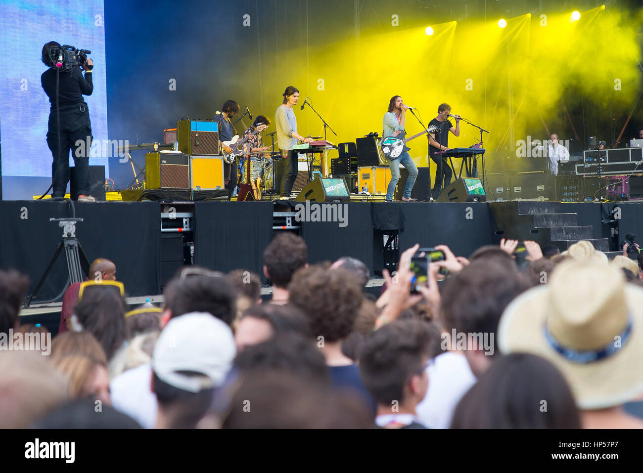 PARIS AUG 31 Tame Impala (band) in concert at Rock En Seine Festival on August 31, 2015 in