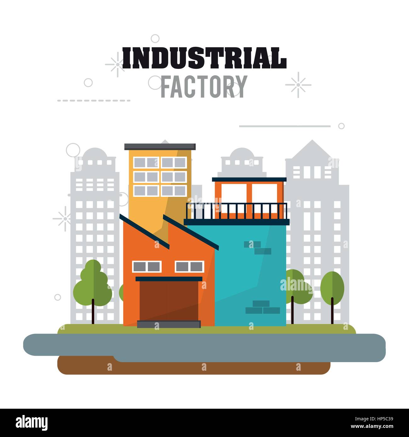 Industrial concept with factory icon design, vector illustration 10 eps ...