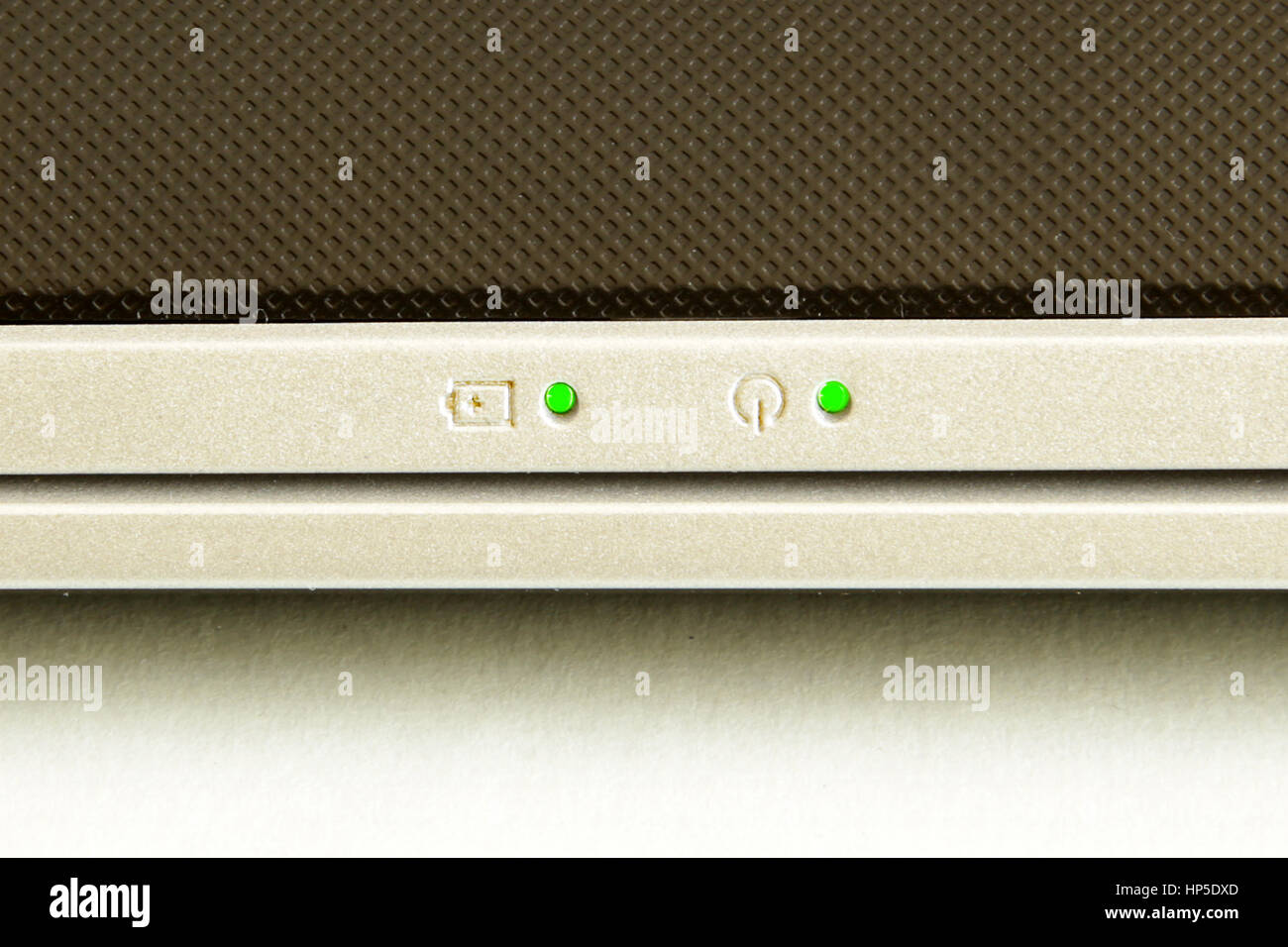 computer power indicator green turn on off electricity metallic Stock ...