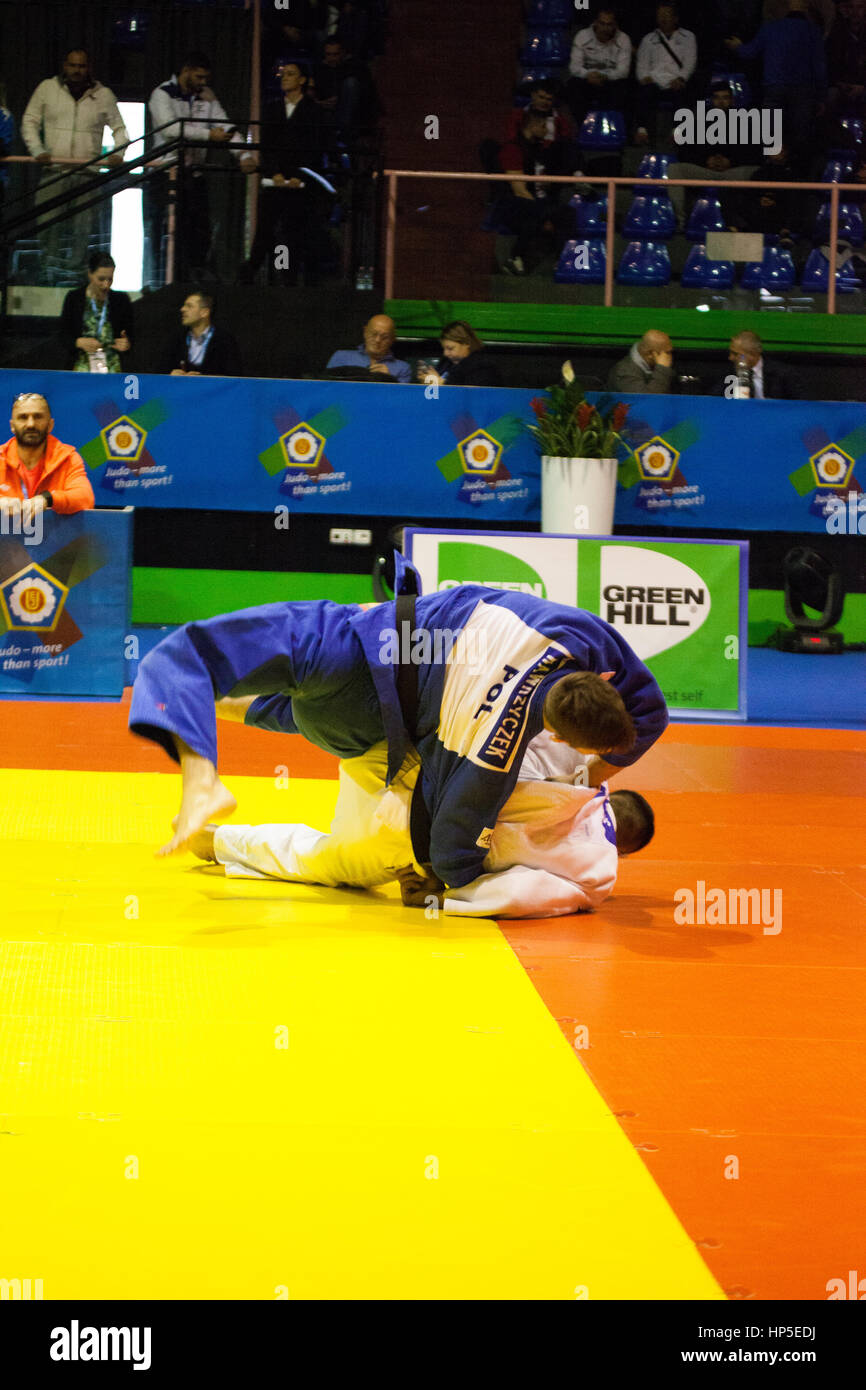 European championship men's 60kg, 66kg and 73kg judo category Stock