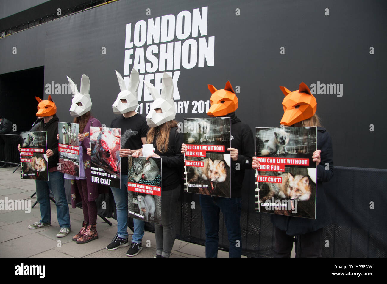 London UK. 18th February 2017. A group of animal rights protesters