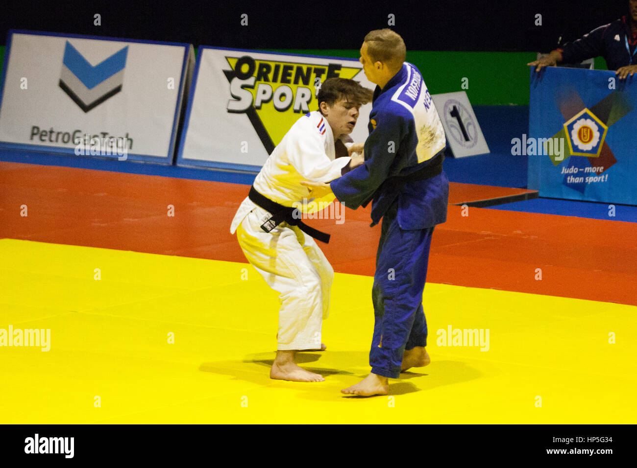 European championship men's 60kg, 66kg and 73kg judo category Stock