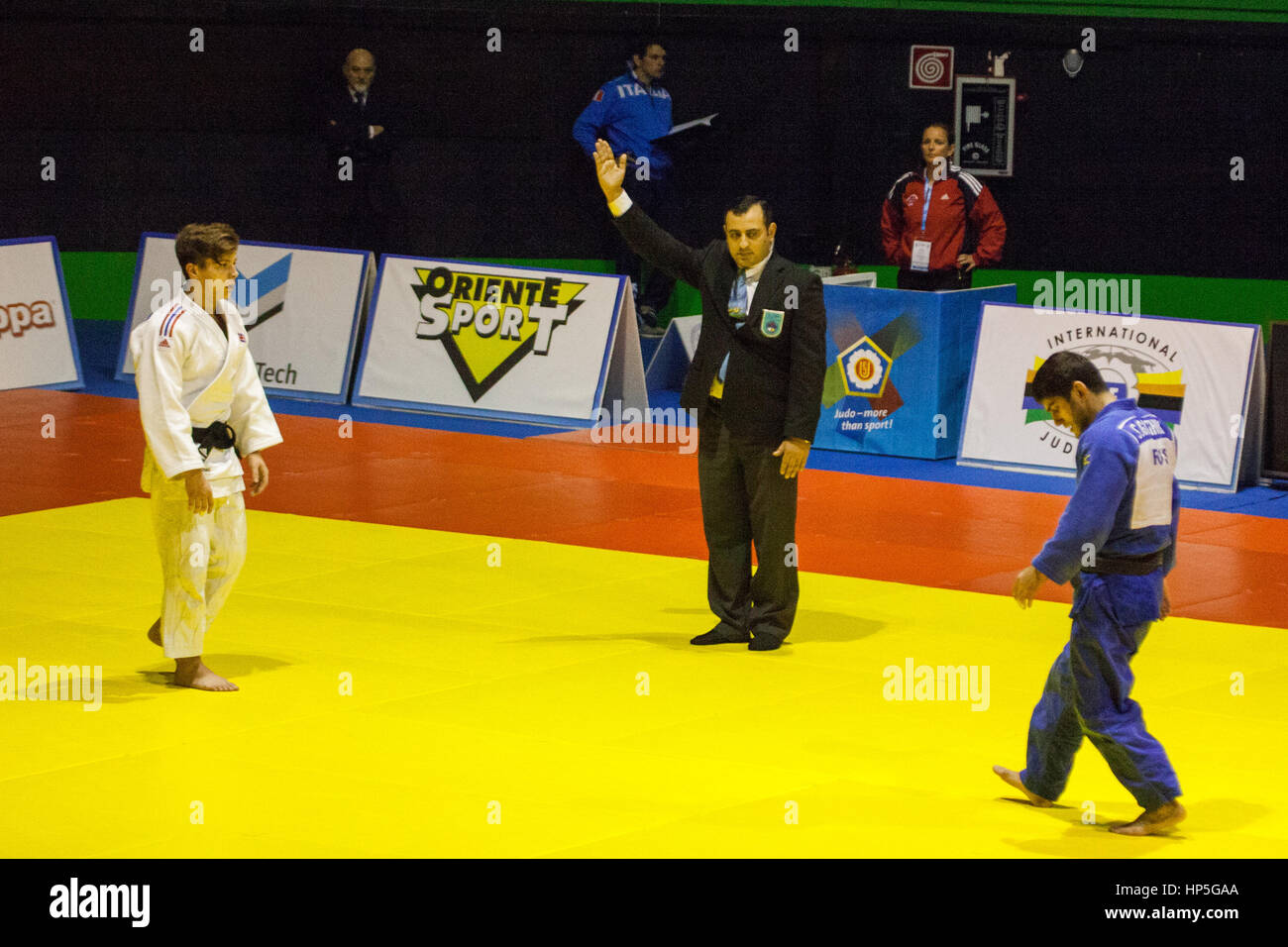 European championship men's 60kg, 66kg and 73kg judo category Stock