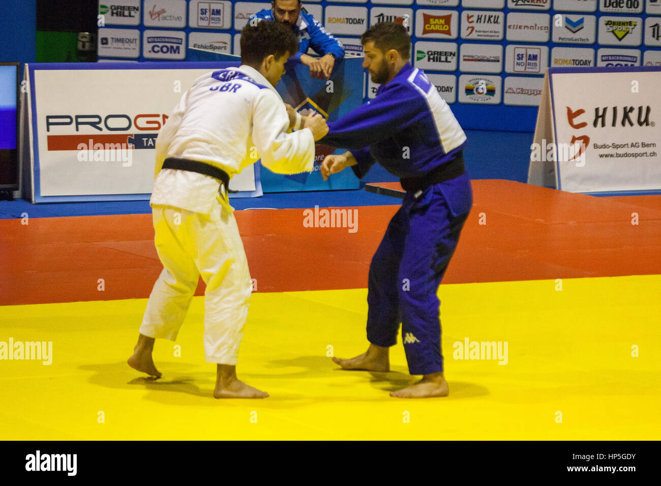 European championship men's 60kg, 66kg and 73kg judo category Stock