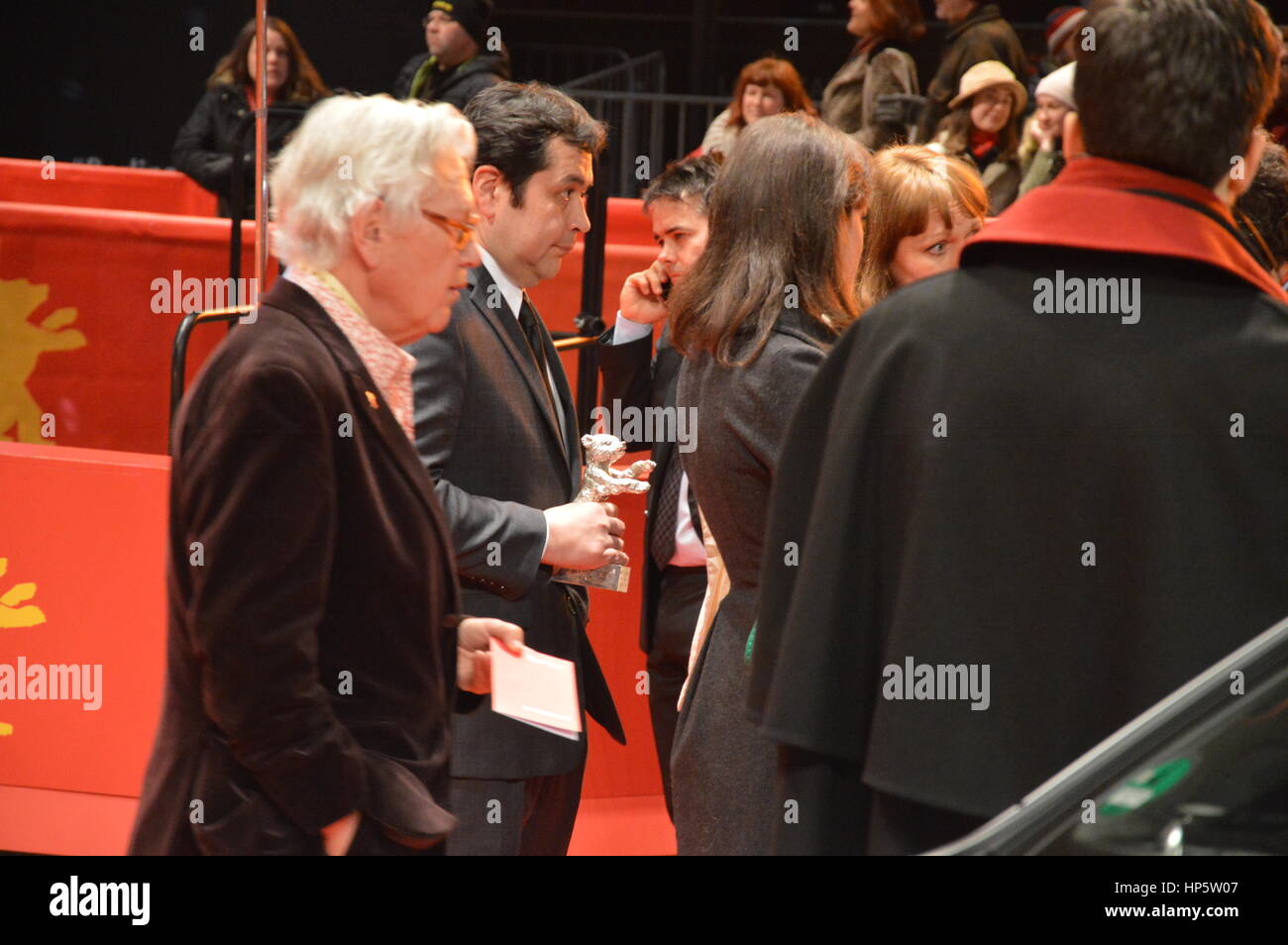 Sebastián Lelio and Gonzalo Maza winners at the Silver Baer at the Berlinale film festival in Berlin, Germany. Stock Photo