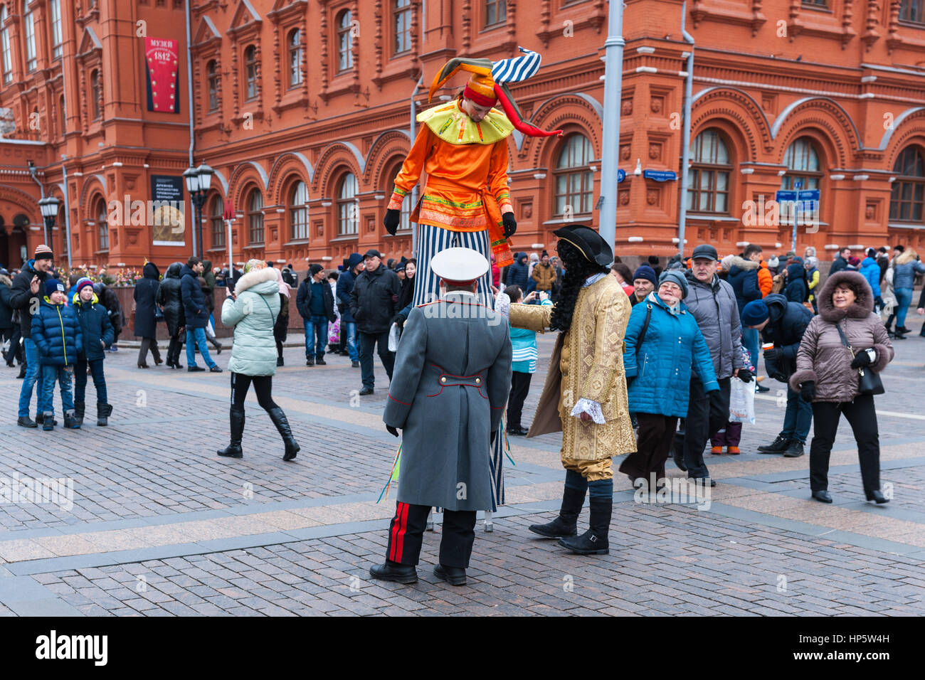 Clown stilts walker hi-res stock photography and images - Alamy