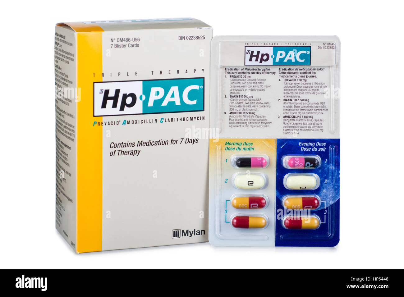 Helicobacter Pylori Treatment, Antibiotic Tablets Capsules for H.Pylori Stock Photo