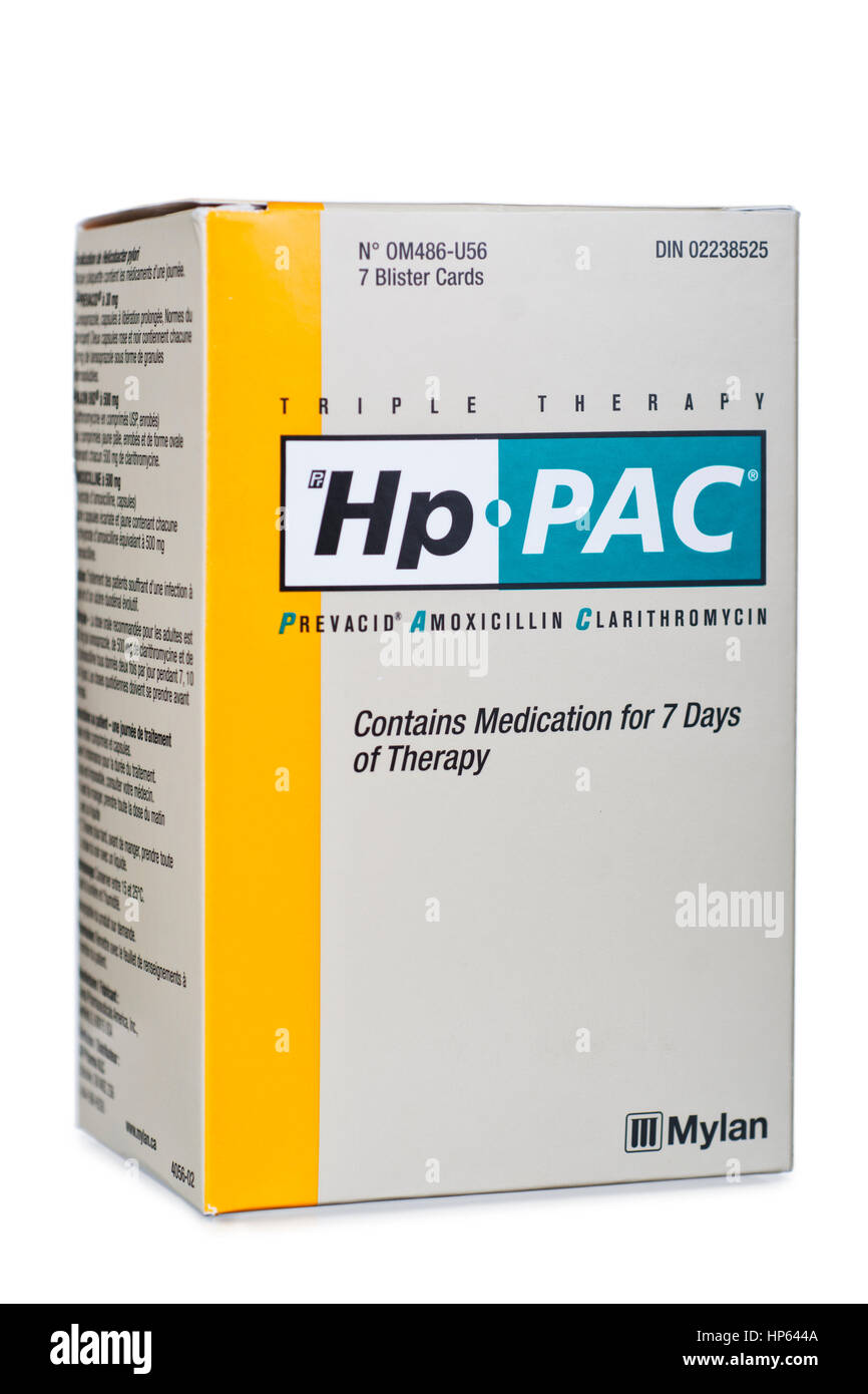 Helicobacter Pylori Treatment, Antibiotic Tablets Capsules for H.Pylori Stock Photo