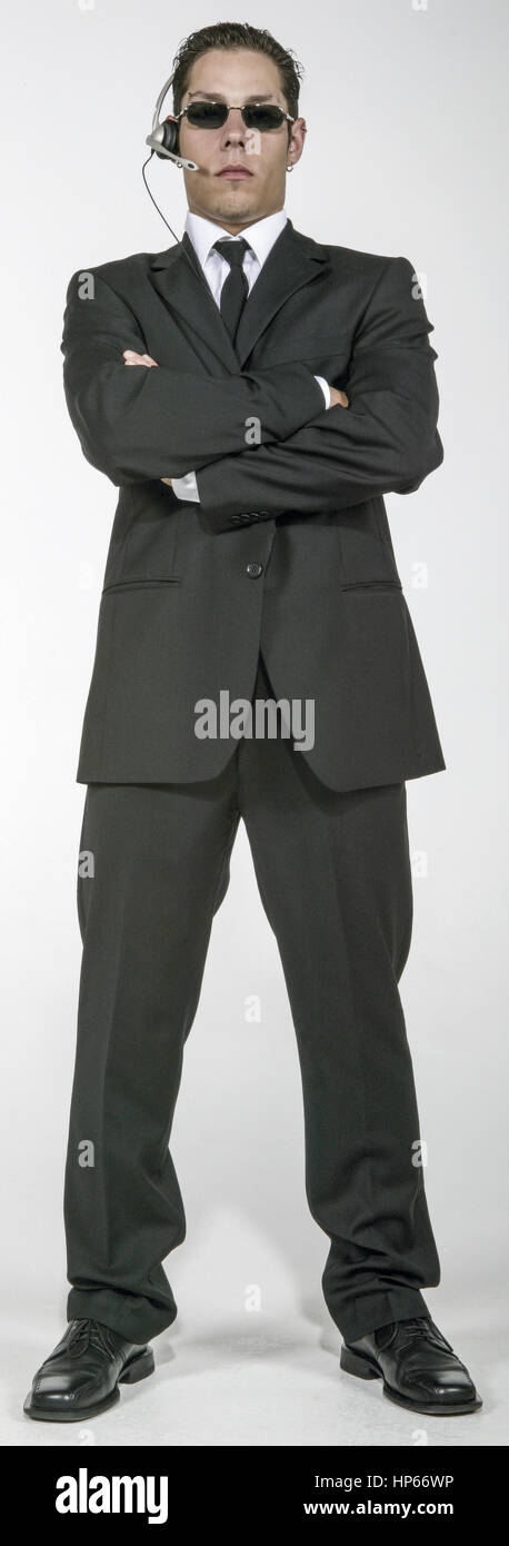 Sicherheitsmann, Security, verschraenkte Arme (model-released) Stock Photo