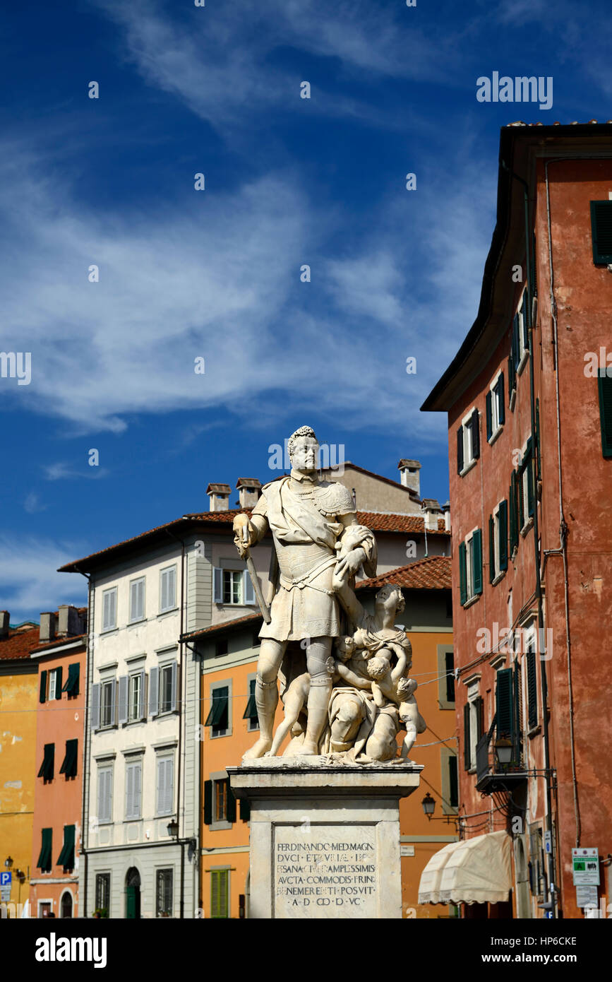 Ferdinando Medmagn, statue, monument, memorial, Pisa, Tuscany, Italy, RM World Stock Photo