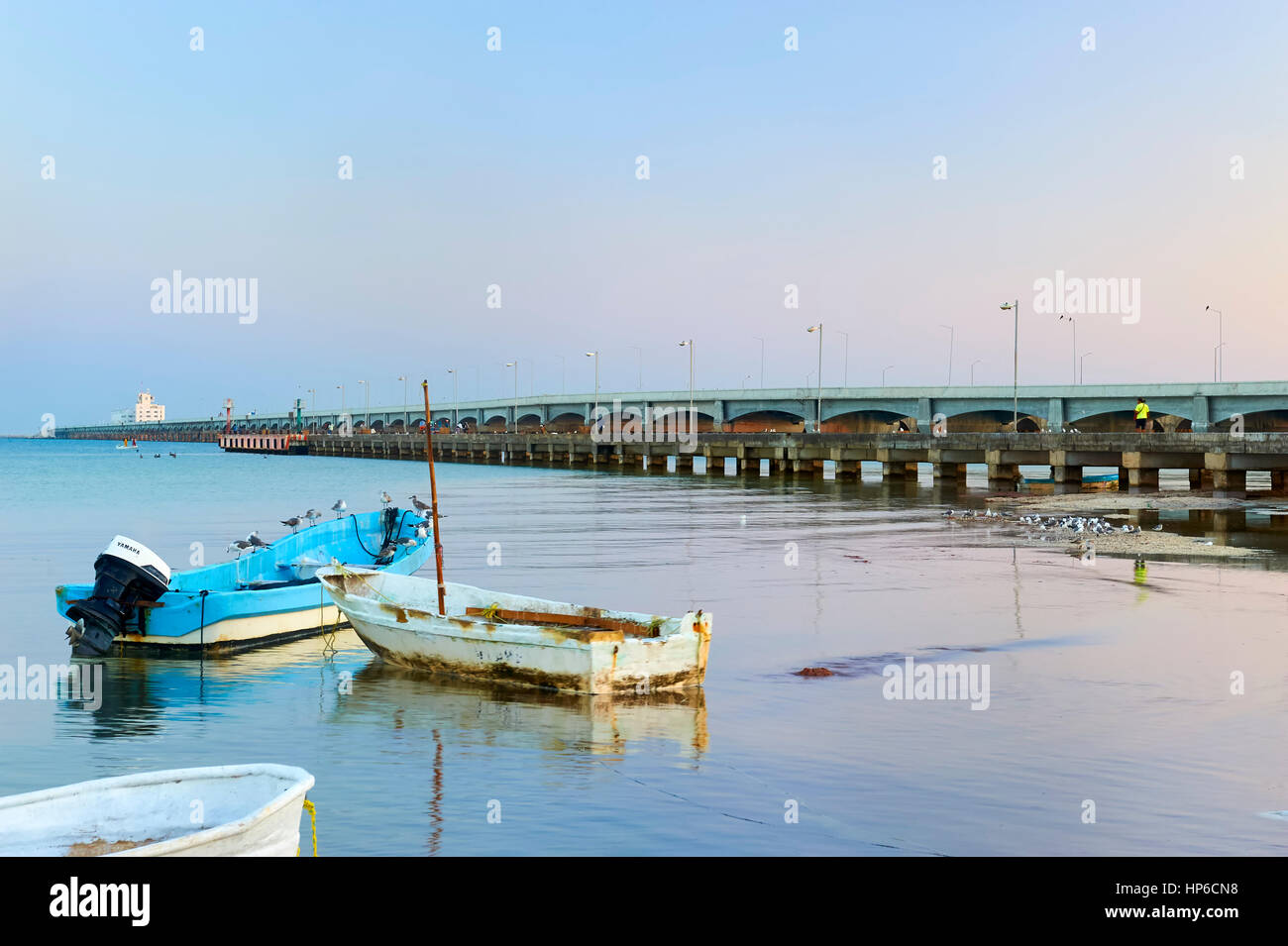 "El Chcoloate" fishing pier seen alongside the 4 miles long Progreso
