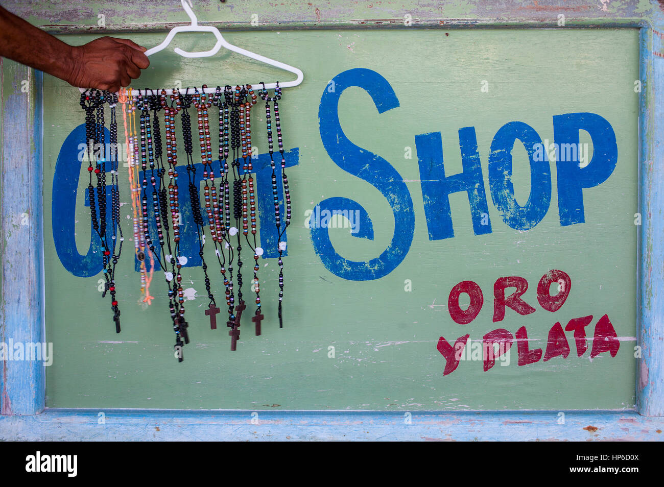 Detail of a stall, market in Bavaro or Bibijagua beach, Punta Cana, Dominican Republic Stock Photo