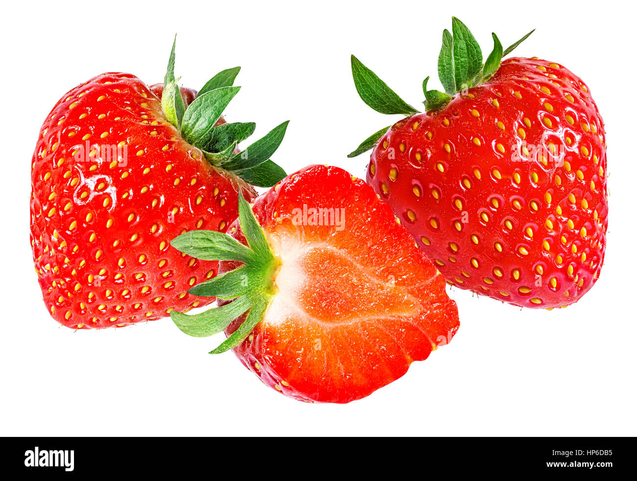 Strawberry on white background Stock Photo - Alamy