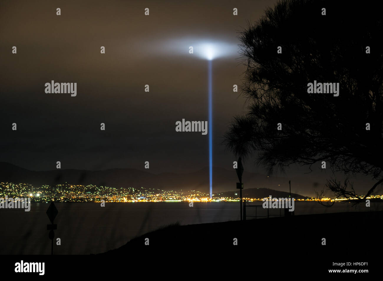 Strobe of light in Hobart, Tasmania Stock Photo