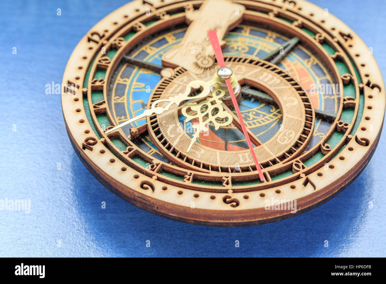 Colorful vintage clock with zodiac signs on it Stock Photo - Alamy