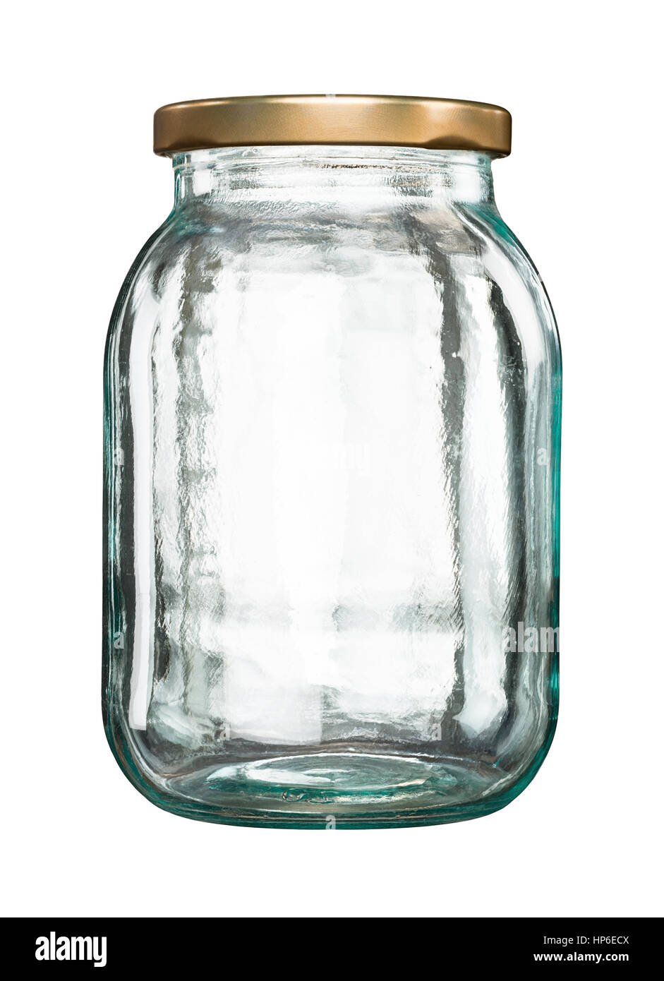 Closed empty glass jar with metal lid isolated on white Stock Photo - Alamy