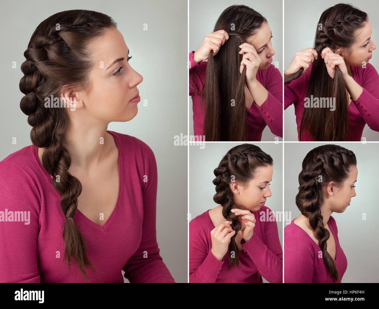 simple braid hairstyle  hairstyle for long hair Stock Photo -  Alamy
