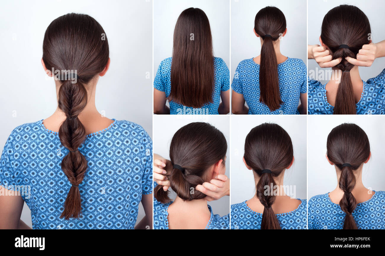 Simple Hairstyle Twisted Pony Tail With Scrunchy Tutorial