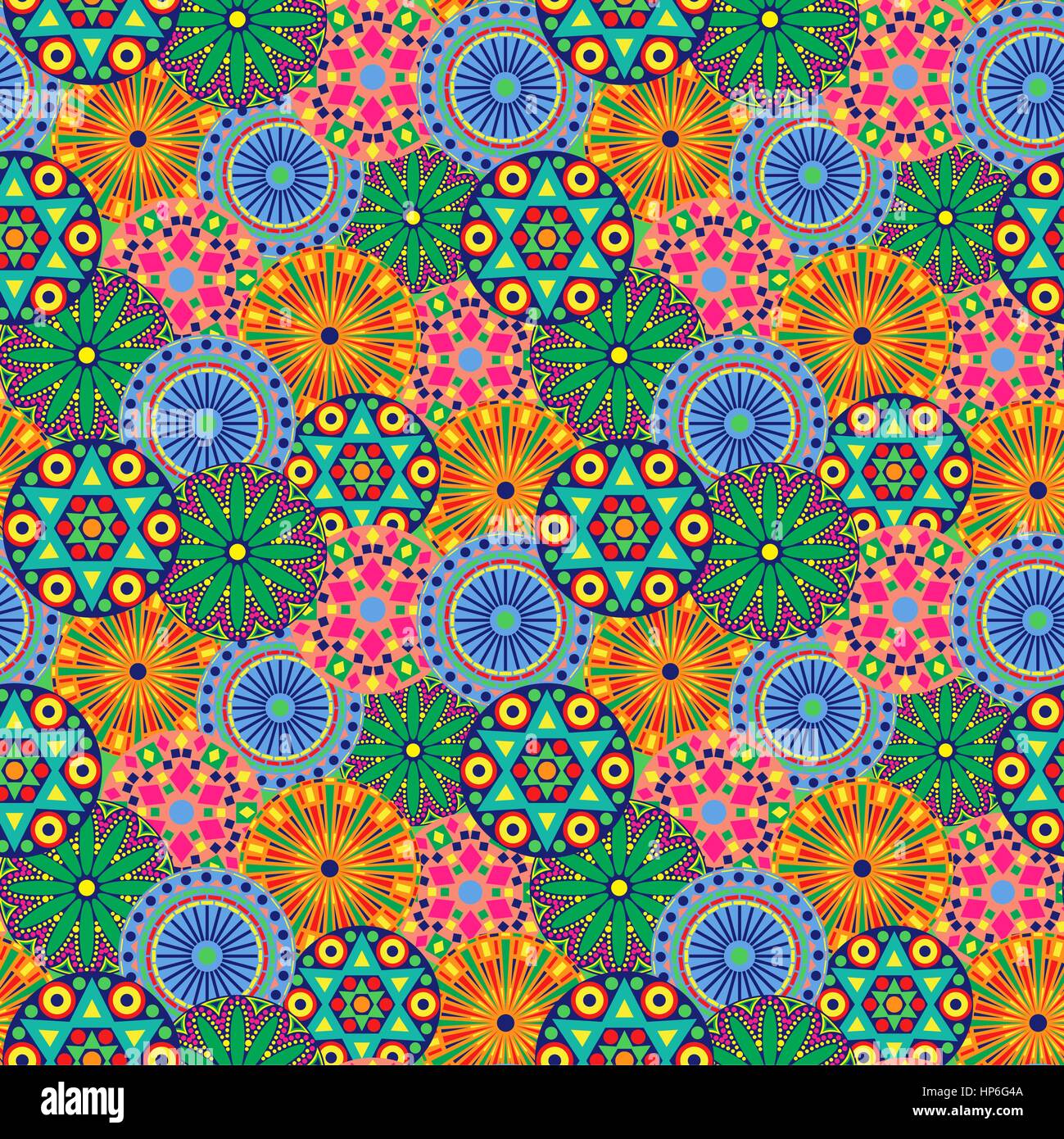 Seamless Floral Pattern With Various Motley Multicolor Geometric Flowers Vector Illustration As A Childish Clothes Fabric Stock Vector Image Art Alamy