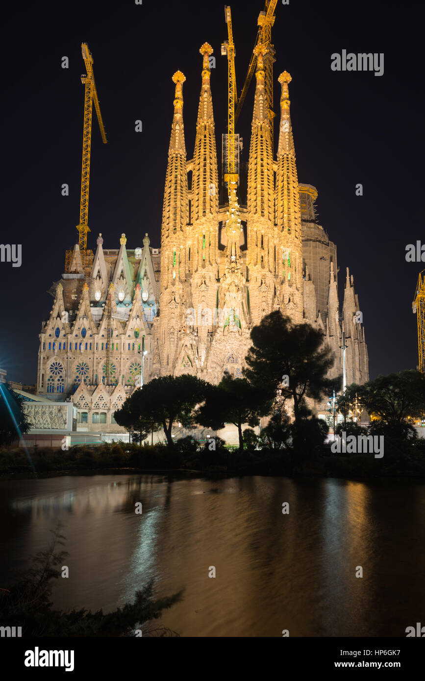Sagrada Familia Cathedral design by Antoni Gaudi, Barcelona, Catalonia, Spain Stock Photo
