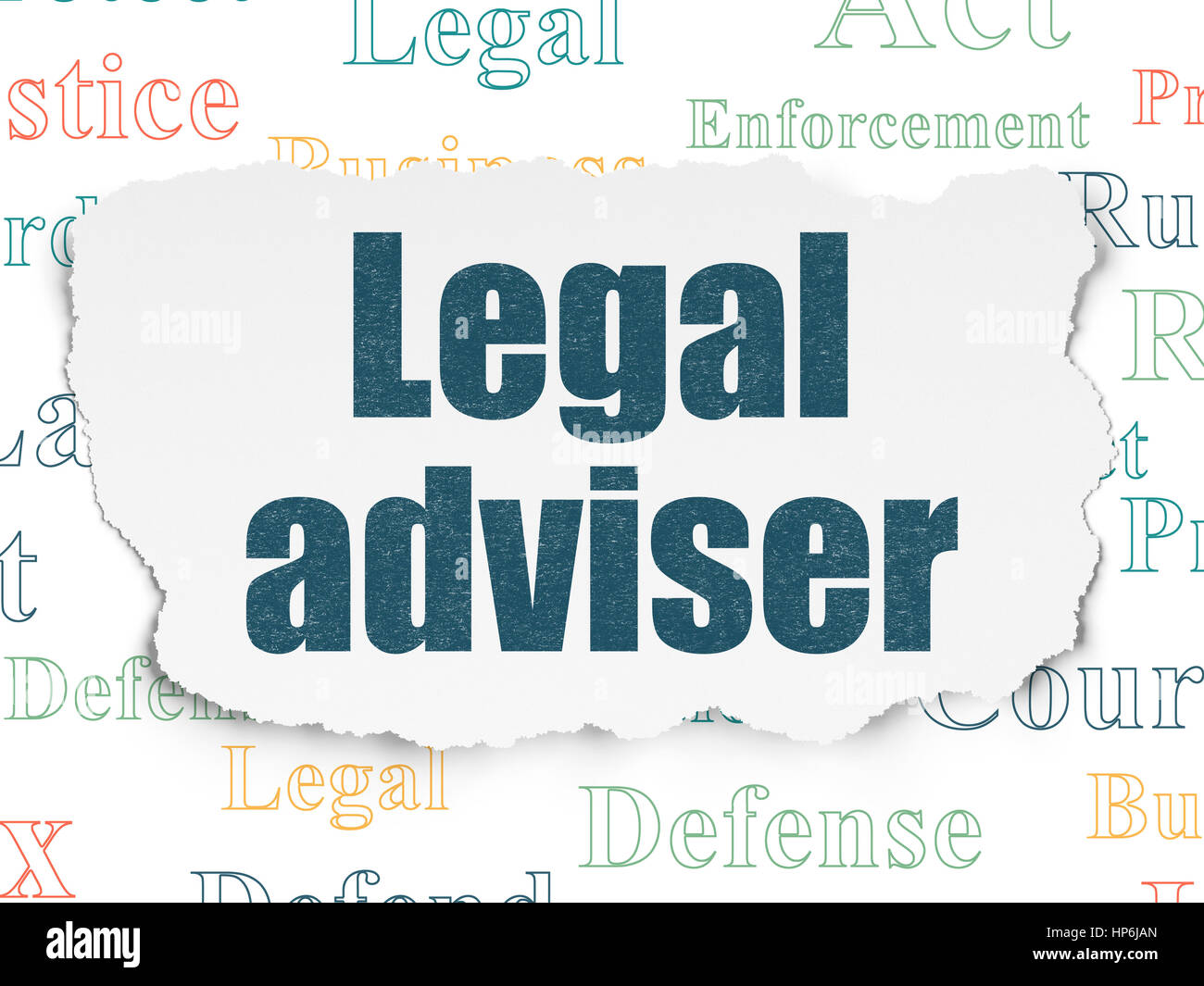 Law concept: Painted blue text Legal Adviser on Torn Paper background