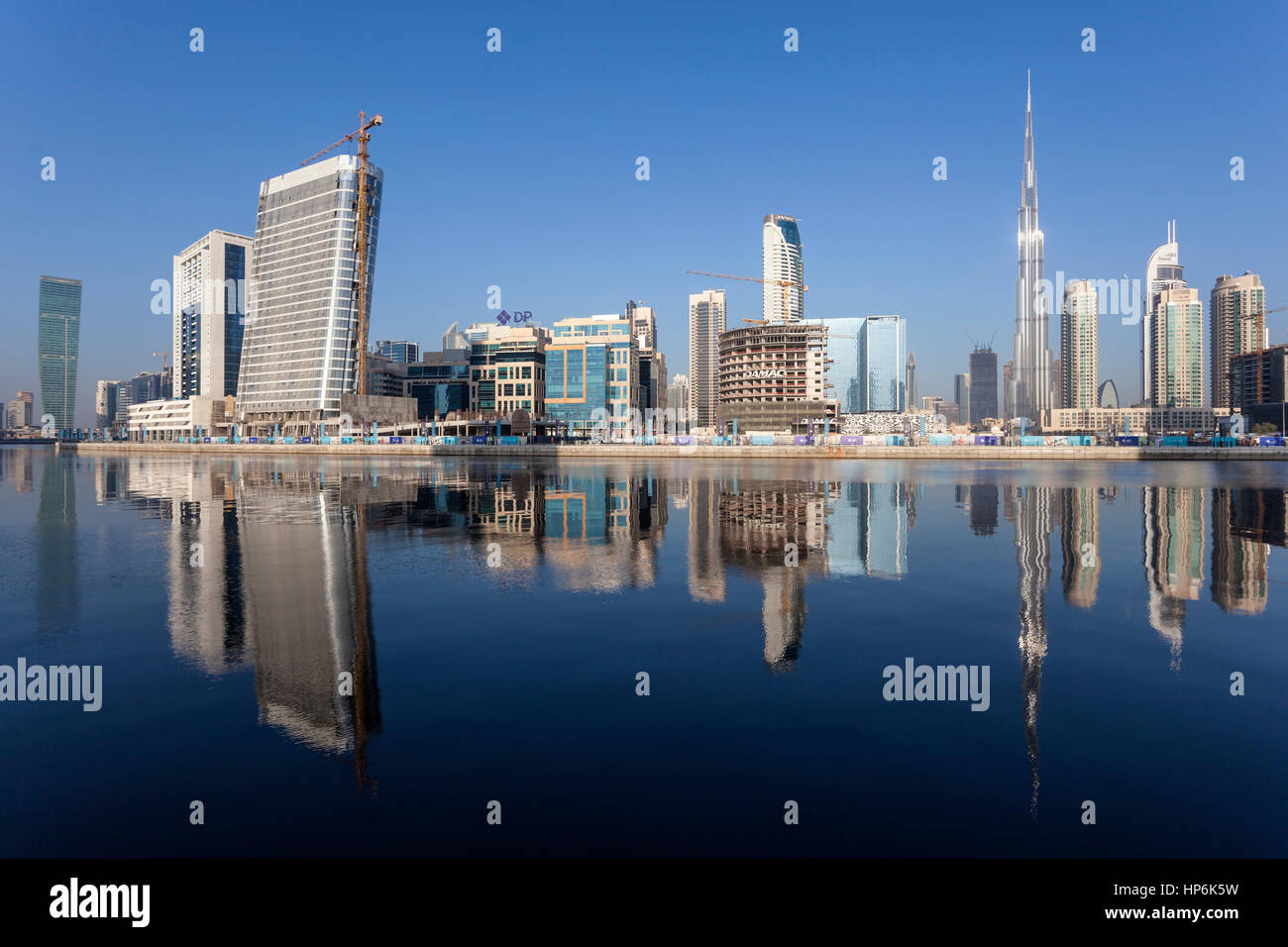 DUBAI, UAE - NOV 30, 2016: The Dubai Business Bay skyline. United Arab Emirates, Middle East Stock Photo