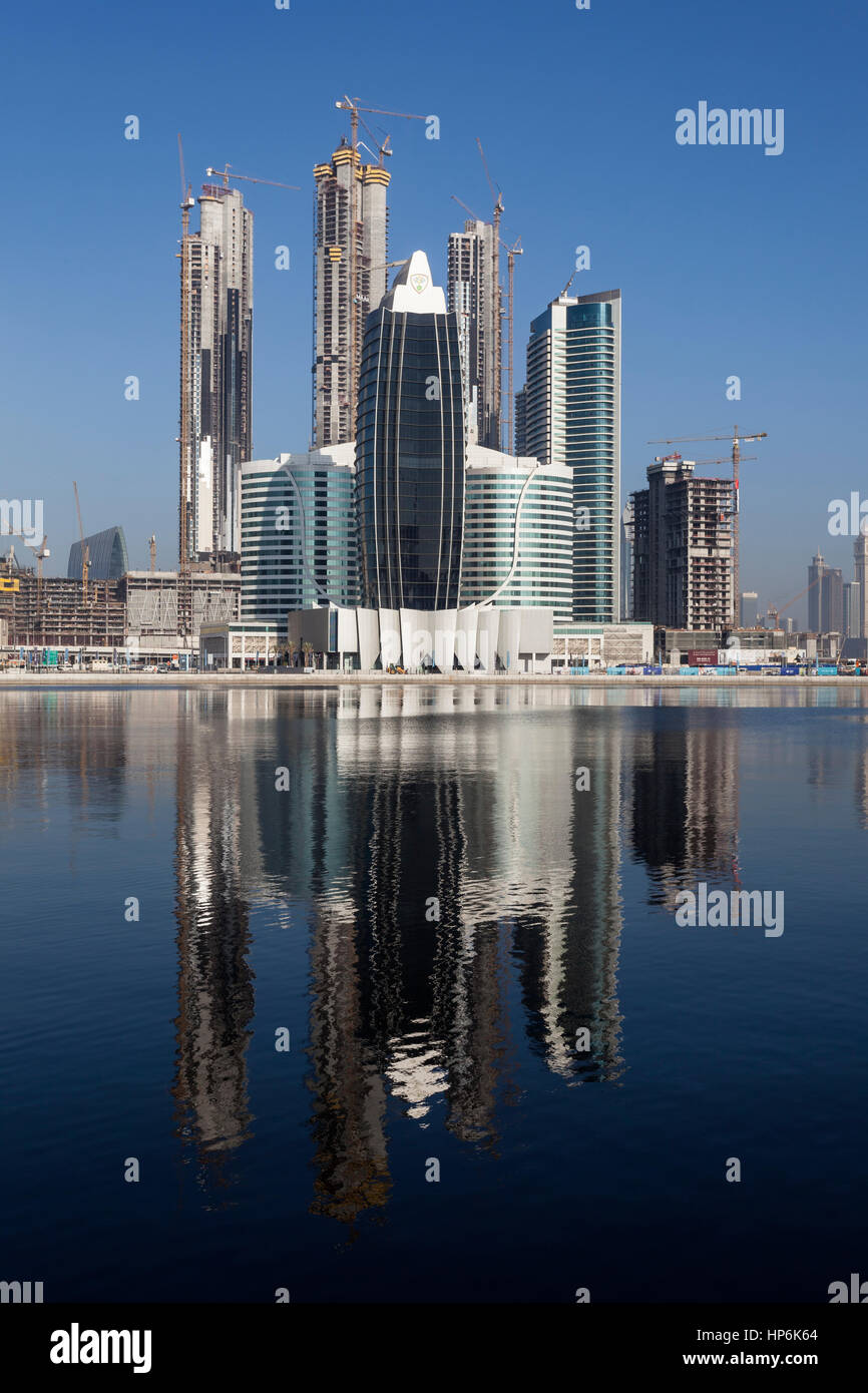 DUBAI, UAE - NOV 30, 2016: The Dubai Business Bay skyline. United Arab Emirates, Middle East Stock Photo