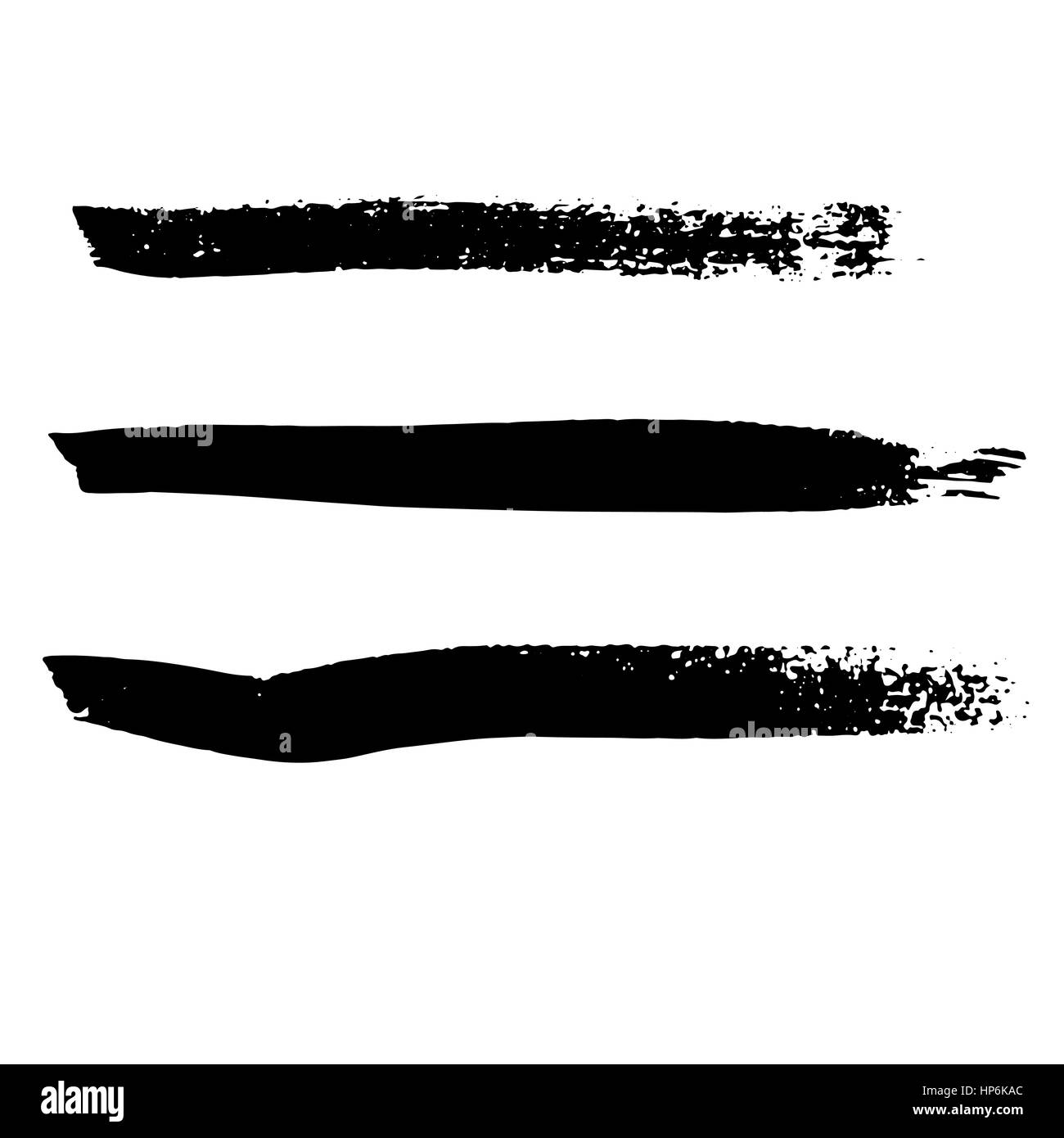 Black ink vector brush strokes isolated on white background. Vector ...