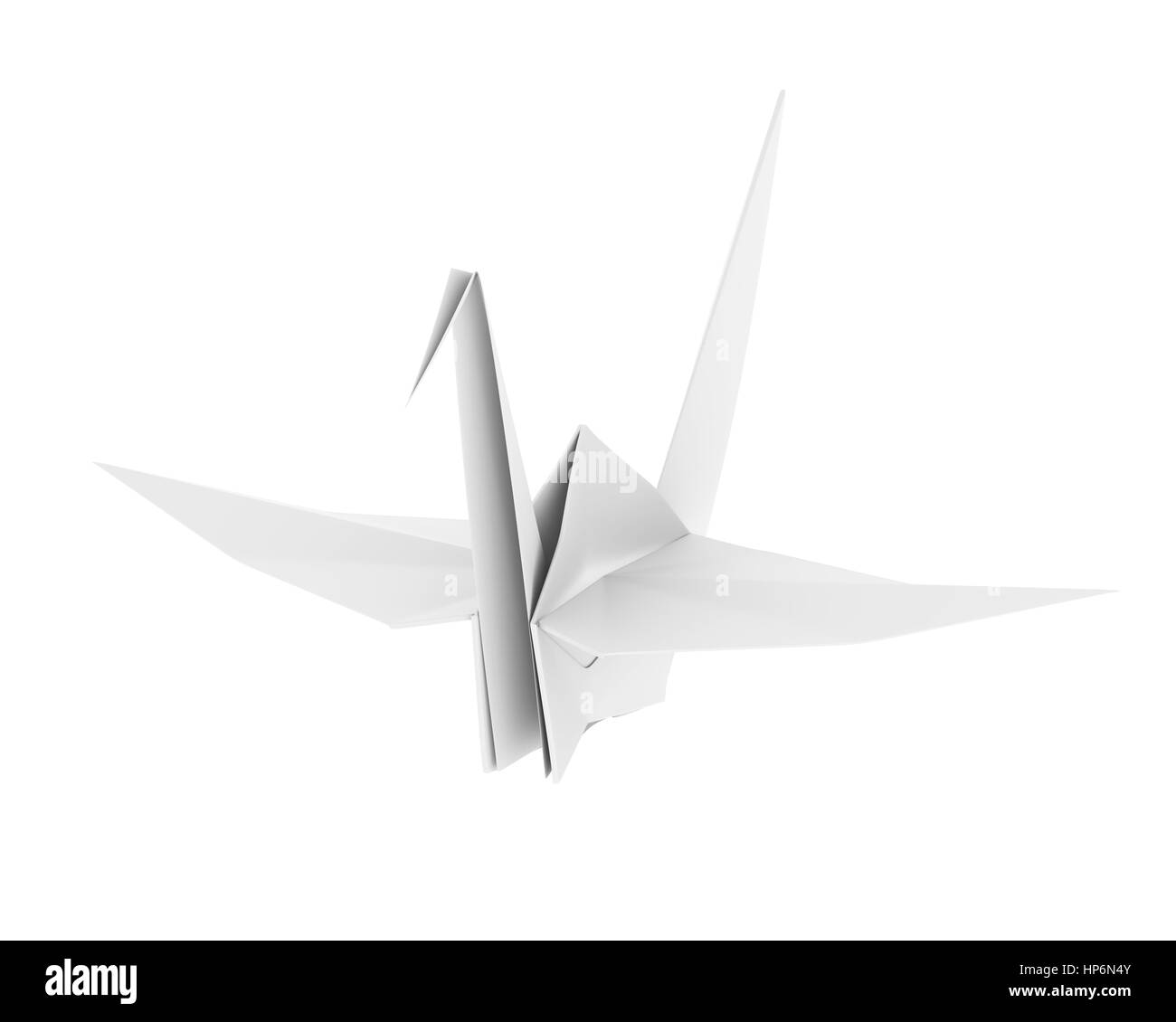 Origami Paper Crane Isolated Stock Photo