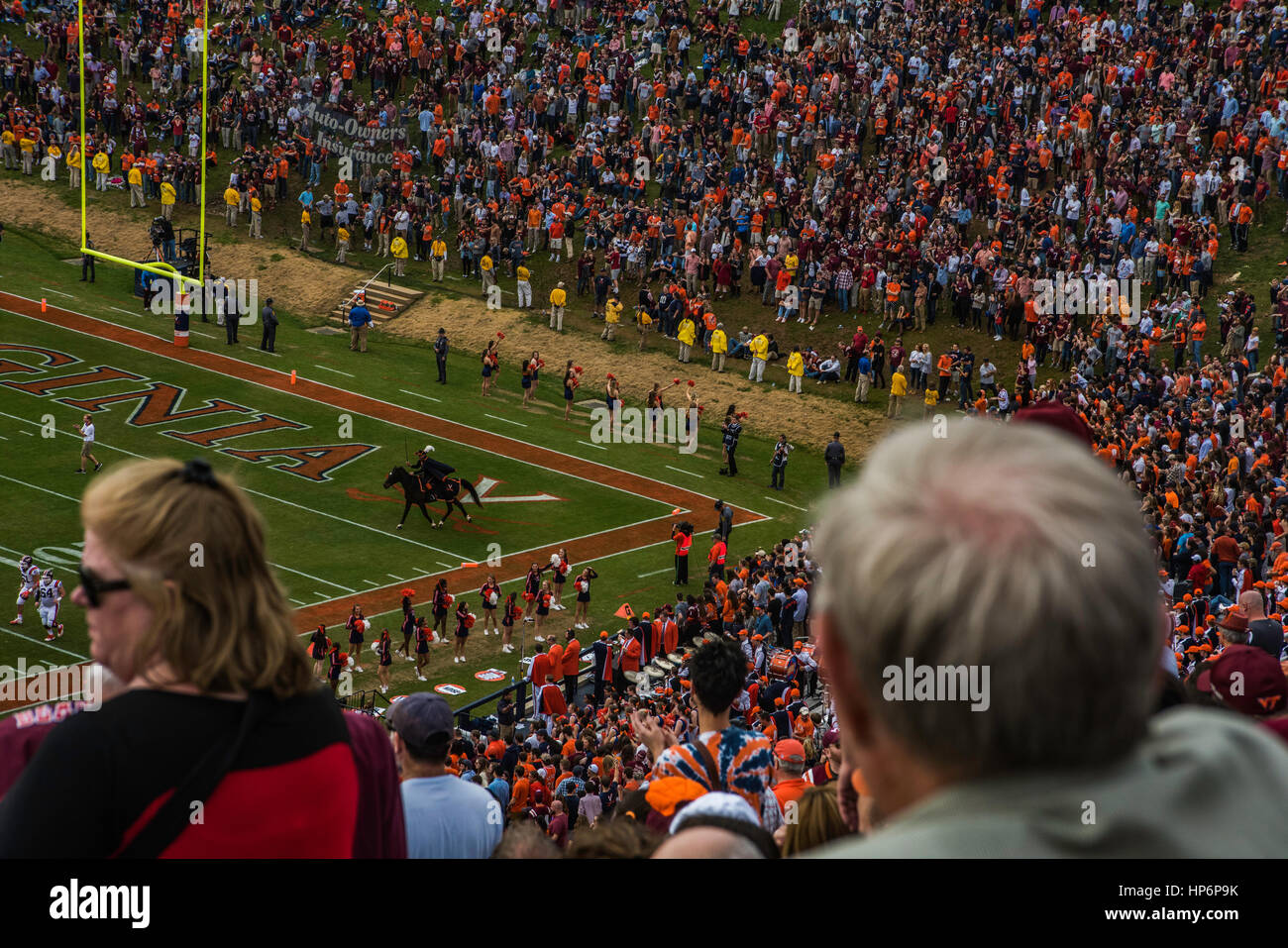 College football, Univ. of Virginia Cavaliers vs Virginia Tech Hokies. Stock Photo