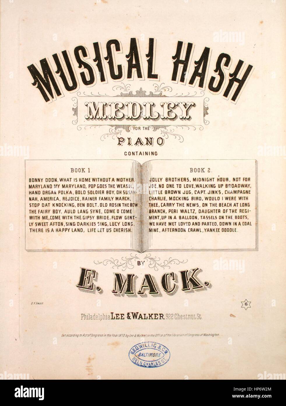 ALL AMERICAN MEDLEY PATRIOTIC M-8 TWO PIANOS FOUR HANDS YANKEE DOODLE DIXIE