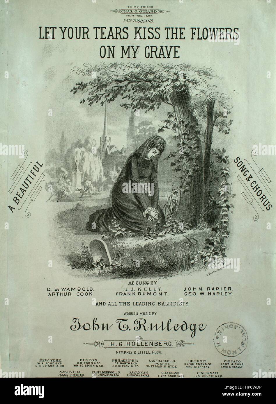 Sheet music cover image of the song '35th Thousand Let Your Tears Kiss the Flowers On My Grave A