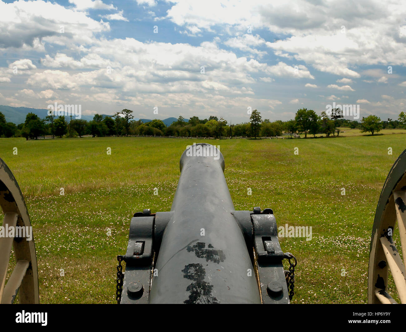 Travel back into time to the American Civil War as you stare down these canons. History at a glance in which one can only wonder what life was like ba Stock Photo