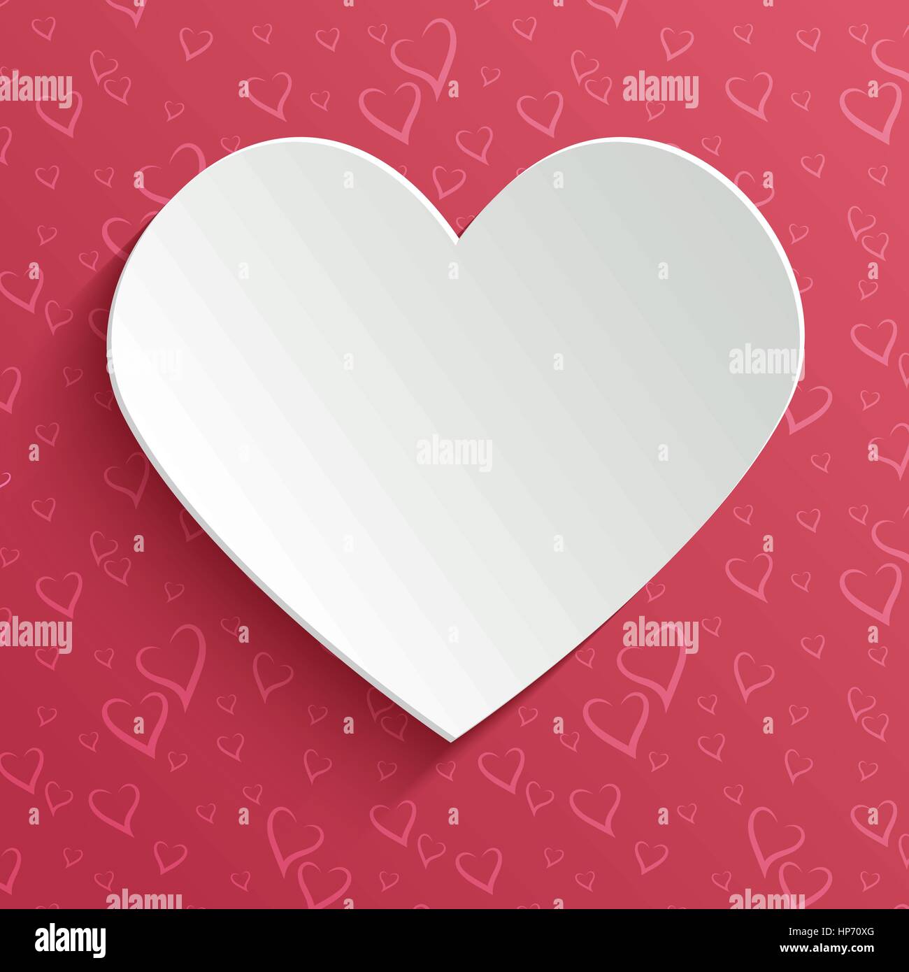Valentines day greeting or invitation card with paper cut heart over ...